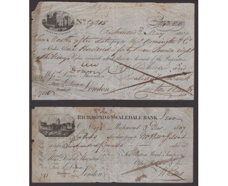 Richmond and Swaledale Bank, for Hutton, Wood, Simpson, Other, a 6 week bill of exchange for £200, 2 May 1807, serial number 