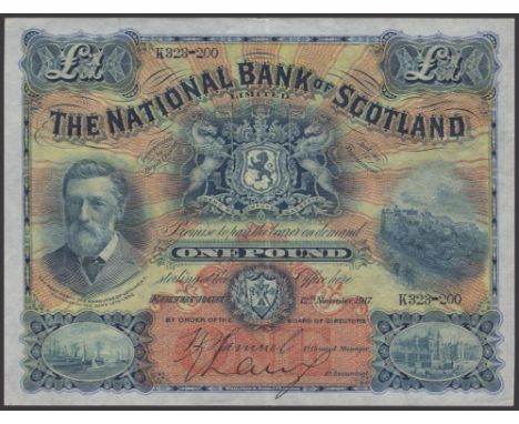 National Bank of Scotland Limited, £1, 12 November 1917, serial number K323-200, Samuel and one other manuscript signature, a