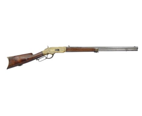 An engraved .44 (R.F.) 'Model 1866' lever-action rifle by Winchester, no. 105533 (circa 1872)The 'Third Model' brass receiver