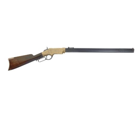 An engraved .44(R.F.) 'Henry 1860' lever-action rifle by New Haven Arms Company, no. 1497 (circa 1863)First variation, the br