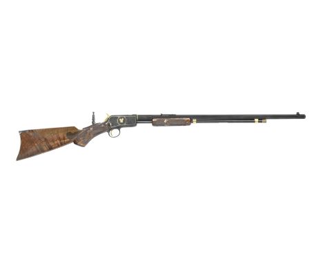 A deactivated customised .22 (W.R.F.) 'Model 1890' pump-action rifle by Winchester, no. 210365With some moving parts, the rec