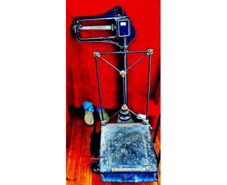 A set of Victorian cast iron bakers scales by W &amp; T Avery of Birmingham. Platform Scales 4cwt all