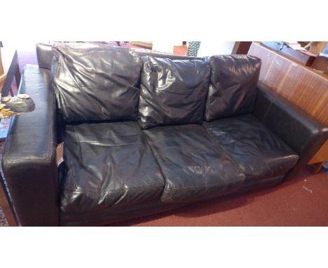 A high quality contemporary leather three seater sofa.