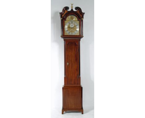 A MAHOGANY LONGCASE CLOCK by William Nicholson, Edinburgh, the eight day movement with anchor escapement striking on a bell, 