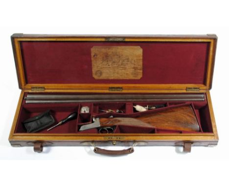 A MORTIMER & SON OF EDINBURGH SIDE BY SIDE 12BORE EJECTOR SHOTGUN, with 30" damascus barrels bearing the maker's name and add
