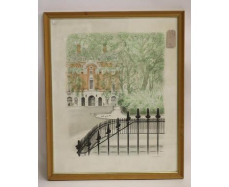 DAVID GENTLEMAN (b.1930), British Medical Association House, London, lithograph in colours, signed in pencil, limited edition