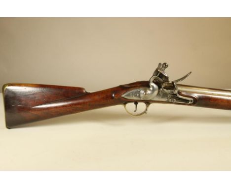 A BROWN BESS MUSKET BY T. KETLAND & CO., 18th century, with 39" sighted barrel inscribed "109", border engraved action bearin