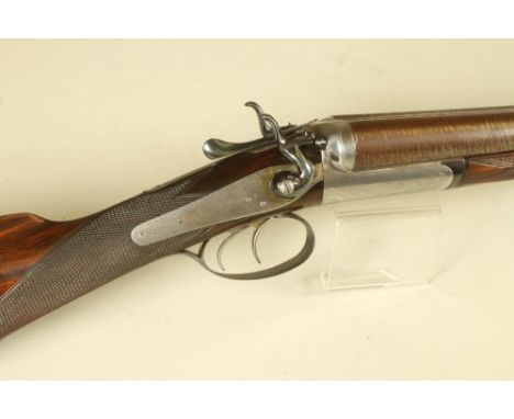 A RICHARDS SIDE BY SIDE 12BORE HAMMER SHOTGUN, with 30" barrels inscribed "LONDON LAMINATED STEEL", signed and engraved back 