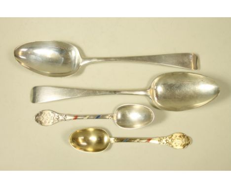 CHANNEL ISLANDS/FRENCH SILVER, a pair of plain tablespoons, maker Jacques Quesnel (1781-1843), stamped JQ/J, engraved "IPC", 