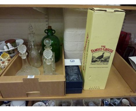 Martell Grand National commemorative decanter, pair of decanters, three others, cider bottle and a large 'The Famous Grouse w