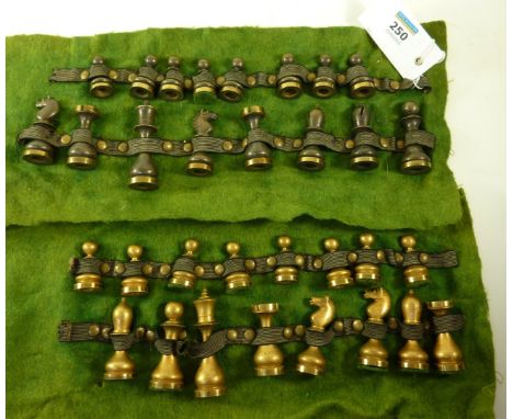 Cast brass chess pieces