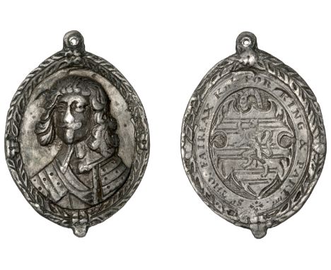 Sir Thomas Fairfax, 1645, a cast silver badge, unsigned, armoured bust almost facing with plain collar and sash across breast