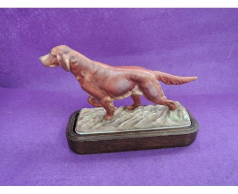 A Royal Worcester study, Irish Setter, modelled by Doris Lindner, on wooden plinthNo visible faults or repair