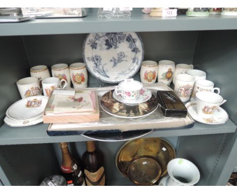 A selection of vintage coronation ephemera and cups