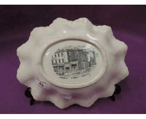 A local interest ceramic bowl with traders printed stamp for R Pickup Church Street Preston