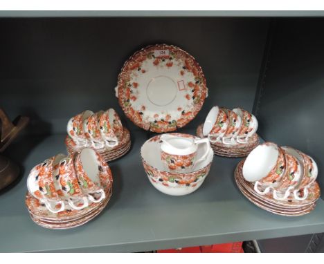A vintage part tea service by Clifton china with transfer print design
