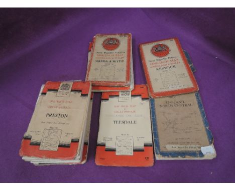 A selection of vintage local interest maps and ordnance survey for lake district area etc