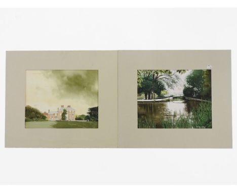 John Stockle (Modern British)Two watercolour and gouache studies, 'Forty Hall, Enfield' and 'New Rivers, Enfield'both signed 