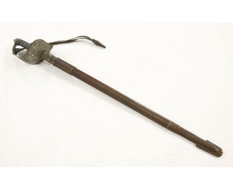 A WW1 'GR1' officer's sword in leather scabbard, by Mole, Birmingham, with associated photograph, citation and tribute and de