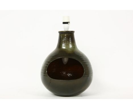 A Poole pottery 'Black Clay' Guy Sydenham lamp base