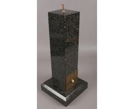 A granite table lamp base. (47cm high)  