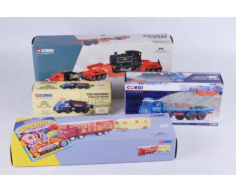 A group of four Corgi commercial haulage vehicles including: 31007 Annis &amp; Co. Ltd. Diamond T Ballast, 19601 Bedford S Tr
