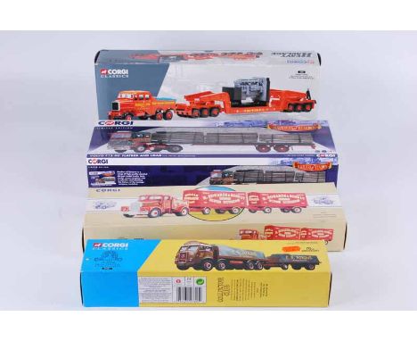A group of four Corgi commercial haulage vehicles including: 17603 Scammel, 27601 Atkinson 8 Wheel Truck, 97920 Scammel Highw