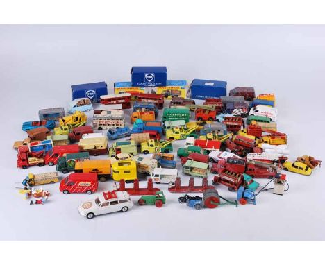 A collection of 80 loose Lesney die-cast play worn vehicles, together with three boxed Corgi and two boxed matchbox (85)