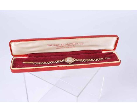 A 9ct gold ladies Rotary wristwatch on flatline strap 13g gross.