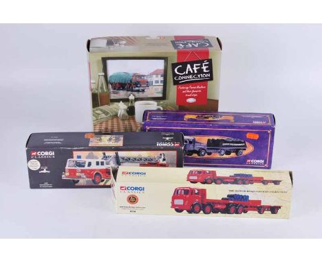 A group of four Corgi commercial haulage vehicles including: 24601 Leyland Octopus Platform Lorry, 51802 Rochester N.Y. ALF A