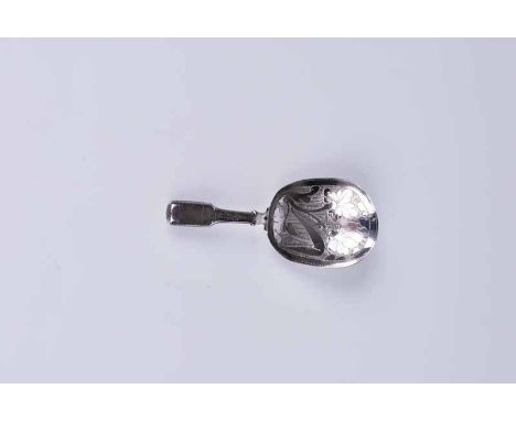 A Victorian brightcut silver caddy spoon, Birmingham 1842 by Taylor &amp; Perry, 5.5 g