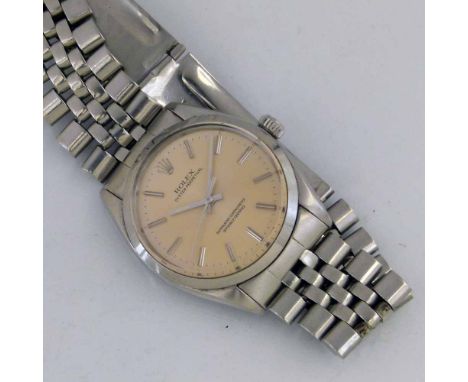 Rolex Oyster Perpetual stainless superlative chronometer, 1002 / 840133 circa 1962, satin dial, baton numerals, centre second