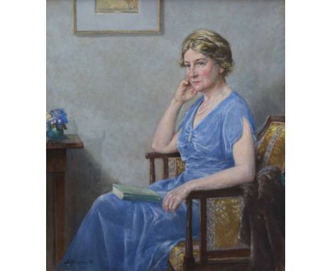 Bertram Priestman R.A., R.O.I., N.E.A.C., I.S. (1868-1951), Portrait of a seated lady, signed and dated '38, oil on canvas, 9