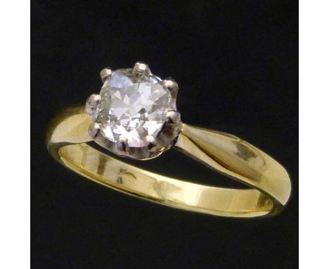 18ct gold single stone diamond ring, brilliant cut, ≈0.45ct, in an illusion setting and 750 gold shank, Birmingham 1975, ring