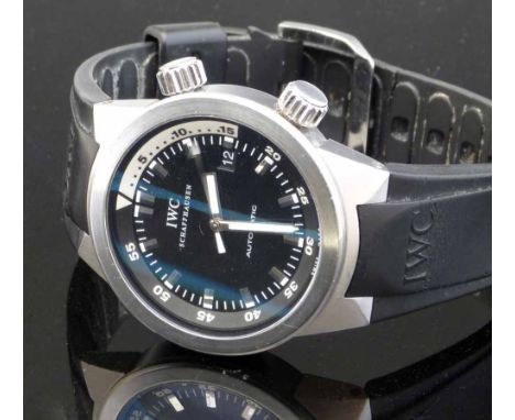 IWC Aquatimer Automatic wristwatch, 3291338, black dial, date at 3:00, centre seconds, internal unidirectional bezel, sapphir