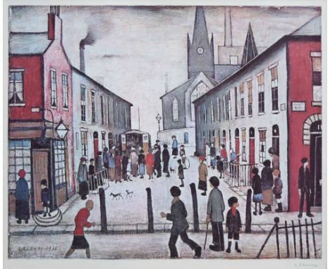 After Laurence Stephen Lowry R.A. (British, 1887-1976), "Fever Van", signed in pen in the margin, with Fine Art Trade Guild b