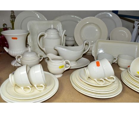 A FIFTY SIX PIECE WEDGWOOD CREAMWARE MIXED EDME AND WINDSOR PATTERNS PART DINNER SERVICE, comprising a coffee pot, cream jug,