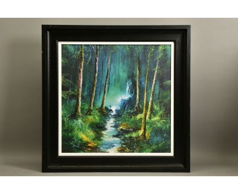 PHILIP GRAY (IRELAND 1959) 'FOREST OF LIGHT' a landscape with waterfall, a limited edition print 18/195, signed bottom right 