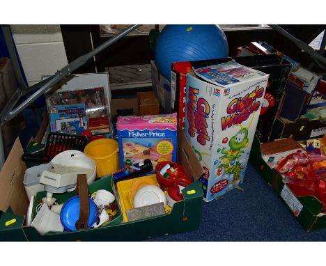 CHILDRENS TOYS AND GAMES ETC, to include a pair of Grind inline skates, size 7, assorted board games (not checked), stories o