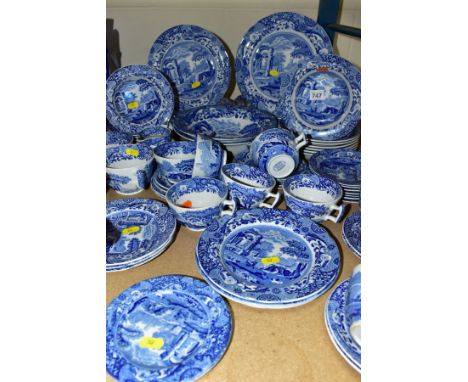 COPELAND SPODE'S 'ITALIAN' BLUE AND WHITE PART DINNER SERVICE, to include dinner plates, starter plates, soup bowls, breakfas