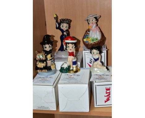 FIVE BOXED LIMITED EDITION WADE C &amp; S COLLECTABLES BETTY BOOP FIGURES, comprising Betty Boop no 1576/2000, Springtime no 