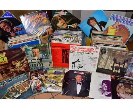 THREE PLASTIC BOXES OF LP RECORDS, mostly easy listening, artists include Buddy Rich Big Band, Barry Mannilow, Frank Sinatra,