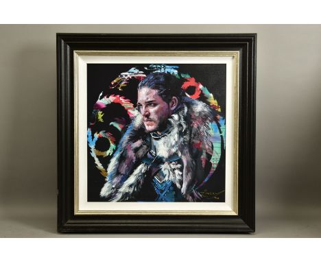 ZINSKY (CONTEMPORARY) 'WINTER IS COMING' a portrait of Kit Harington as Jon Snow, signed limited edition print 94/95, with ce