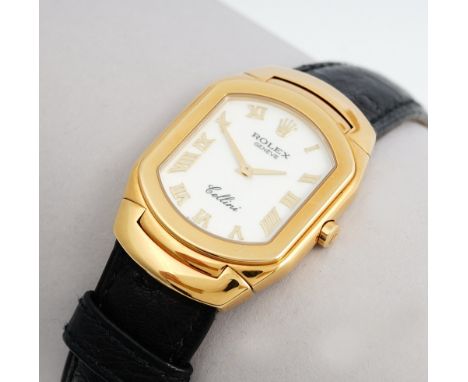 A Rolex Cellini 18ct gold cased gentleman's wristwatch, the signed cream coloured dial with gilt Roman numerals, Rolex crown 