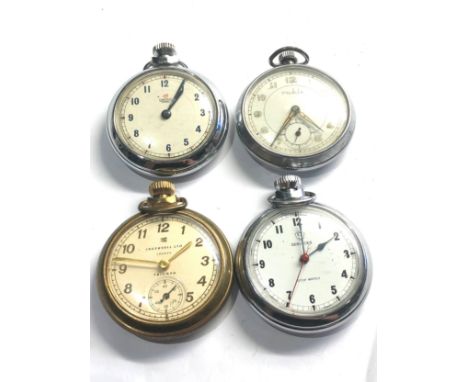 4 vintage pocket watches smiths ingersoll etc working order but no warranty given 