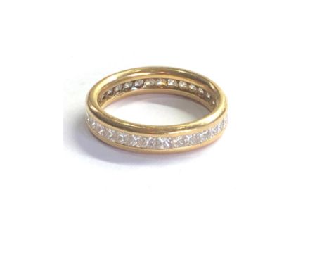 Fine 18ct gold Diamond eternity ring est 2.5ct diamonds weight 6.3g size Q-R 