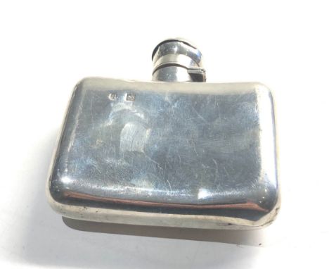 Silver hip flask damage to lid as shown weight 150g London silver hallmarks 