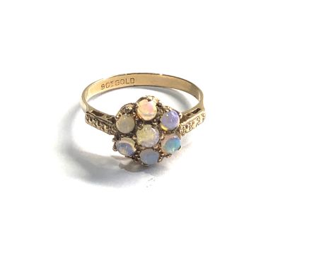 9ct gold vintage opal cluster dress ring (2g) 