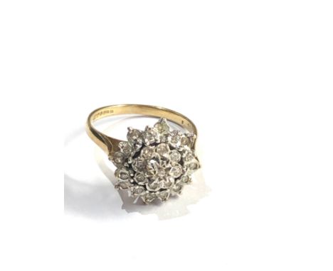 9ct gold vintage diamond cluster ring (3.2g) 