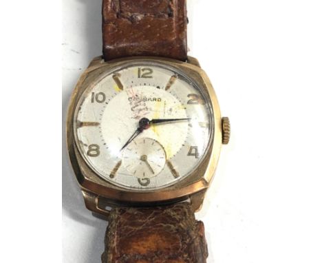 Vintage 9ct gold Garrard gents wristwatch manual wind in working order but no warranty given 